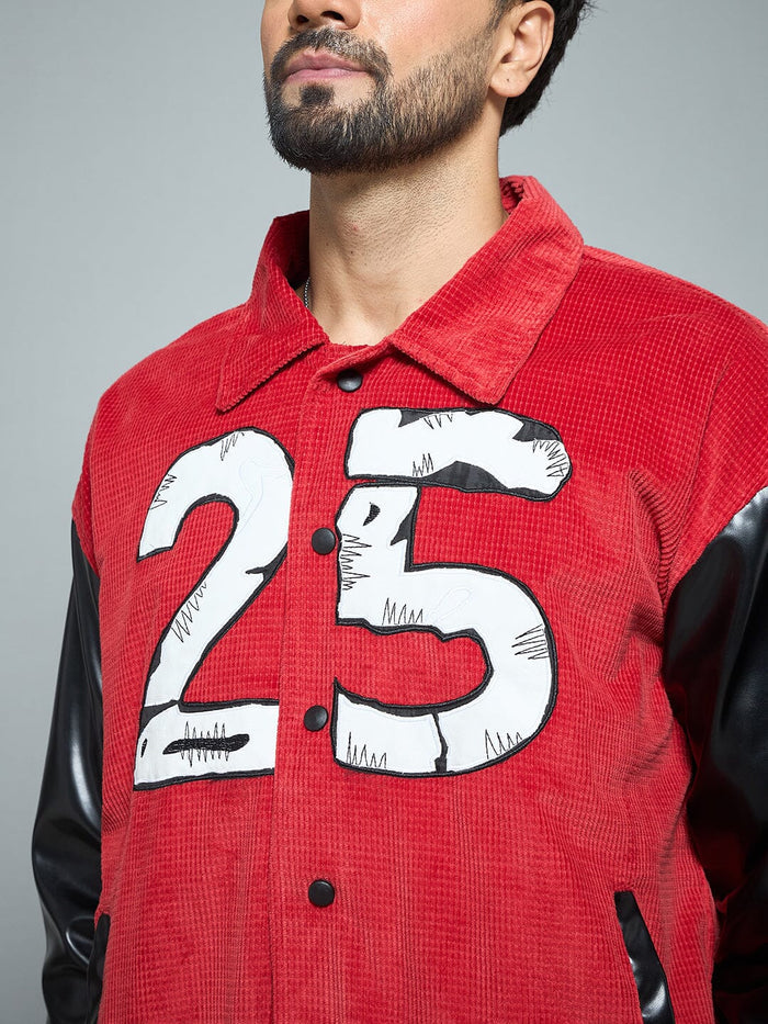 Red Corduroy Applique Jacket