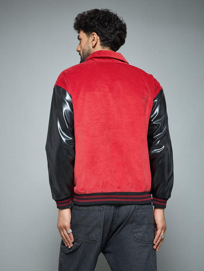 Red Corduroy Applique Jacket