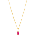 Muja Juma Red Minimal Teardrop Statement Gold Plated Necklace | LE FIGUE NEW YORK