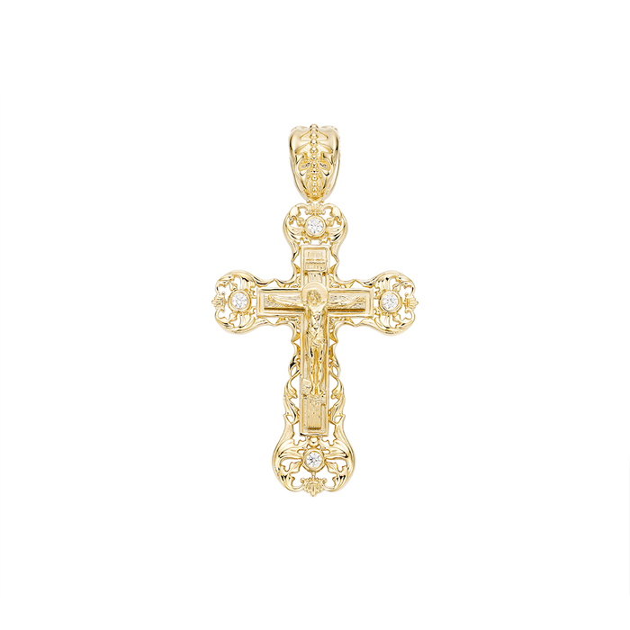 Crucifix Pendant with cz stones-pendant charm-lirysjewelry