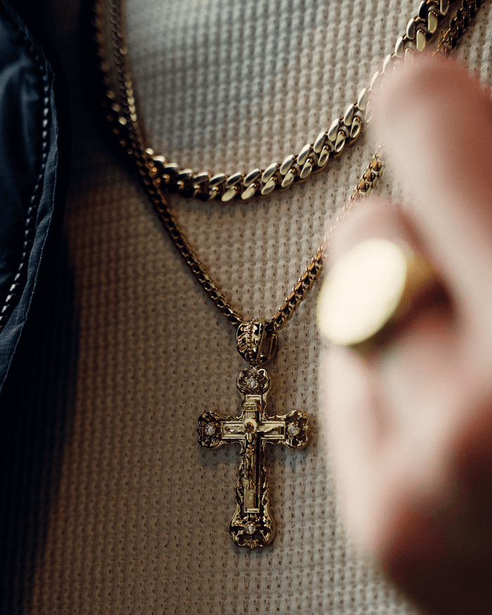 Crucifix Pendant with cz stones-pendant charm-lirysjewelry