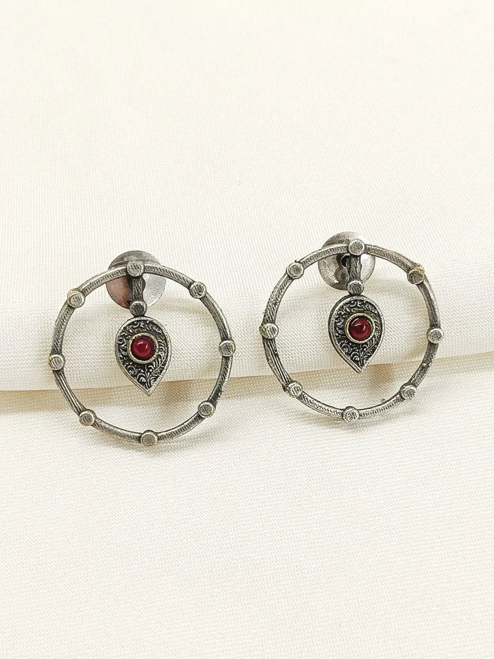 Rithun Red Oxidized Tops