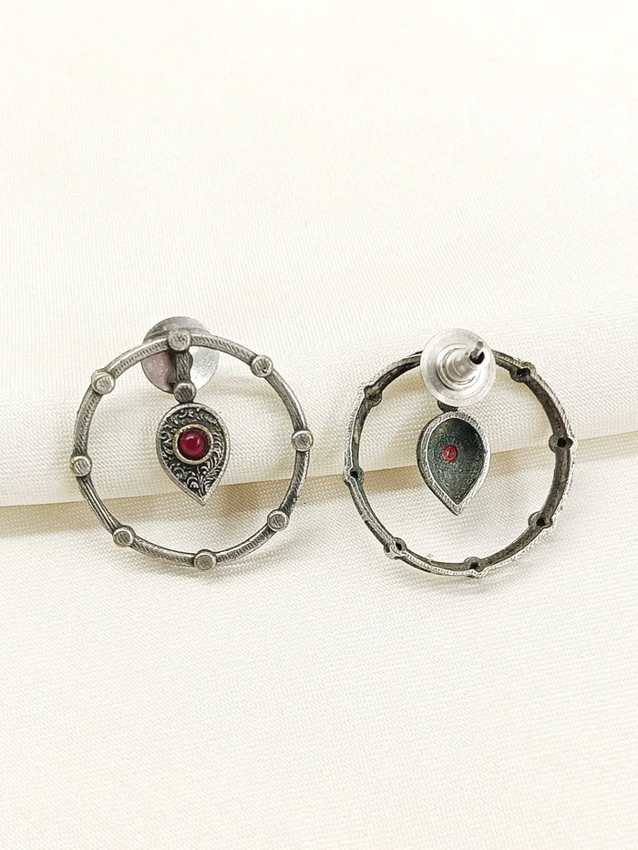 Rithun Red Oxidized Tops
