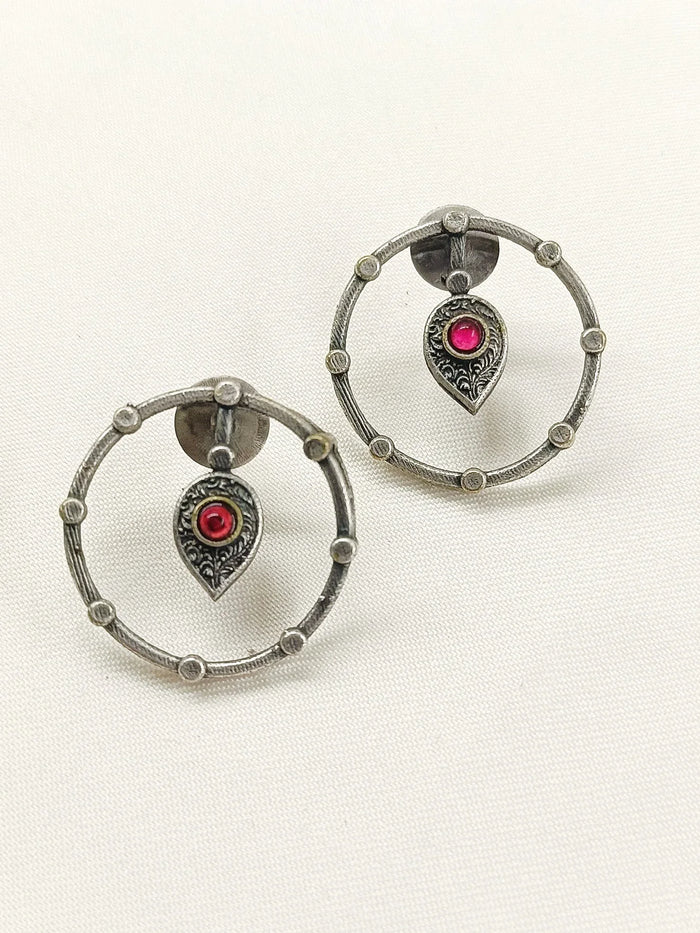 Rithun Red Oxidized Tops