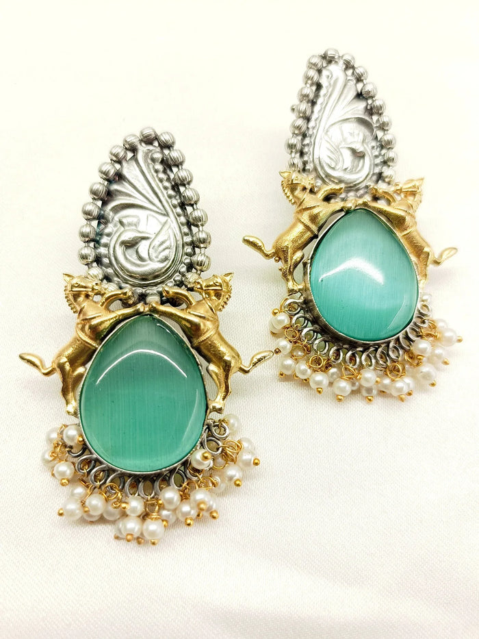 Rosh Mint Green Oxidized Earrings
