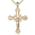 Rounded Micro Crucifix | Fleur-De-Lis Design