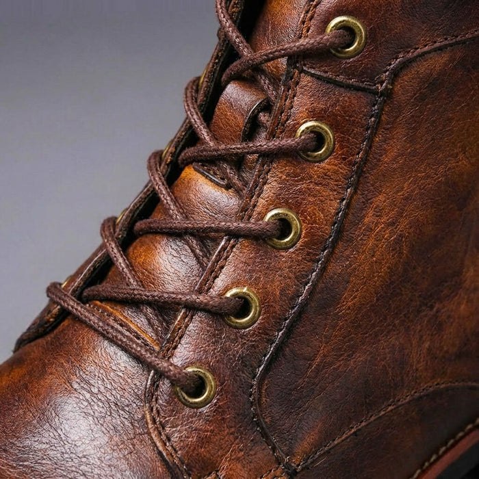 Royce Retro Leather Boots  - By Qivii