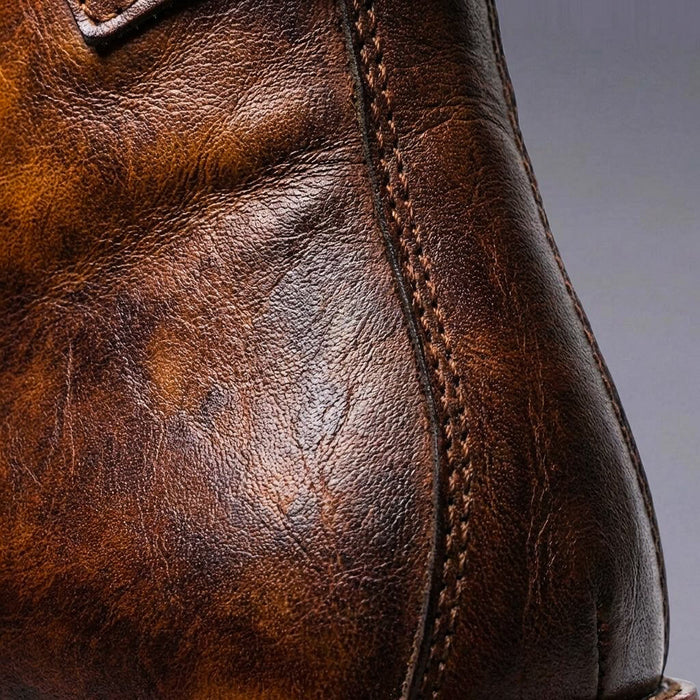 Royce Retro Leather Boots  - By Qivii
