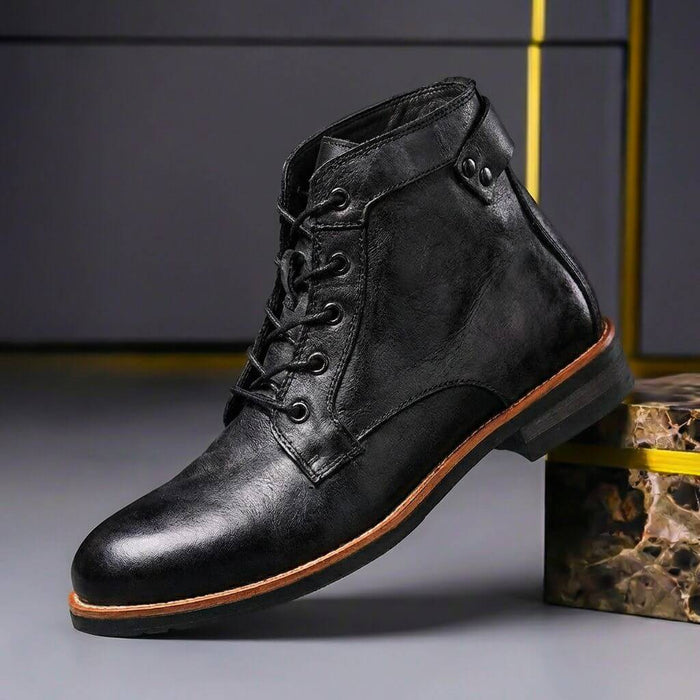 Royce Retro Leather Boots  - By Qivii