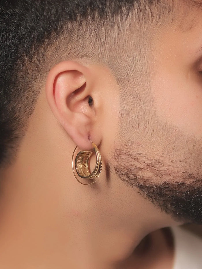 Rukhsaar Golden Western Earrings