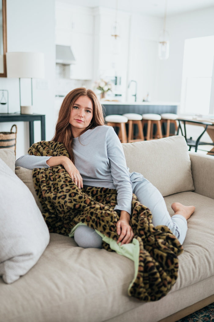Sadie Leopard Print Blanket - Final Sale