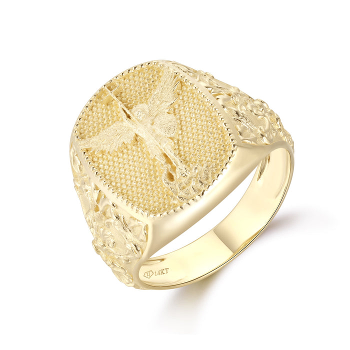 Saint Michael Angel Signet Ring