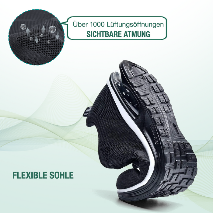 SanoWalk Orthopädische Schuhe - Alles Schwarz  - By Qivii