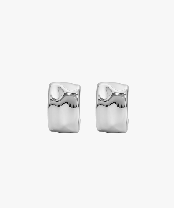 SCULPTED LENI EARRINGS SILVER