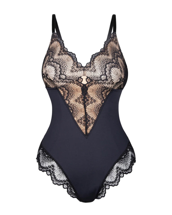 Sculpting One Piece Lace Shapewear Bodysuits  - By Qivii