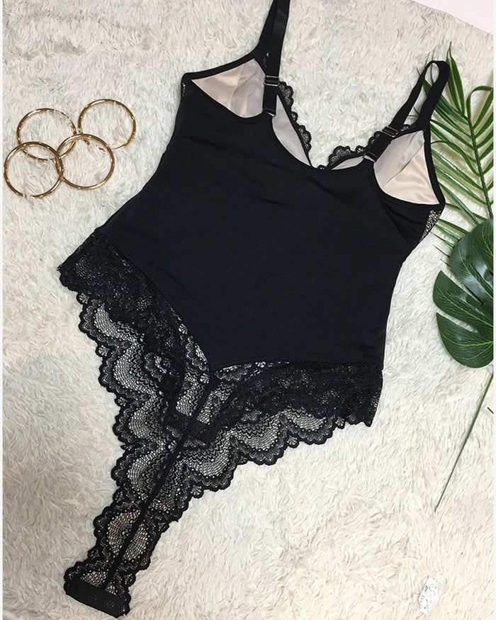 Sculpting One Piece Lace Shapewear Bodysuits  - By Qivii