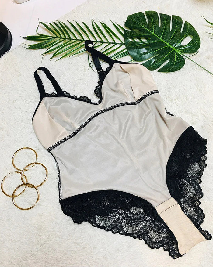 Sculpting One Piece Lace Shapewear Bodysuits  - By Qivii
