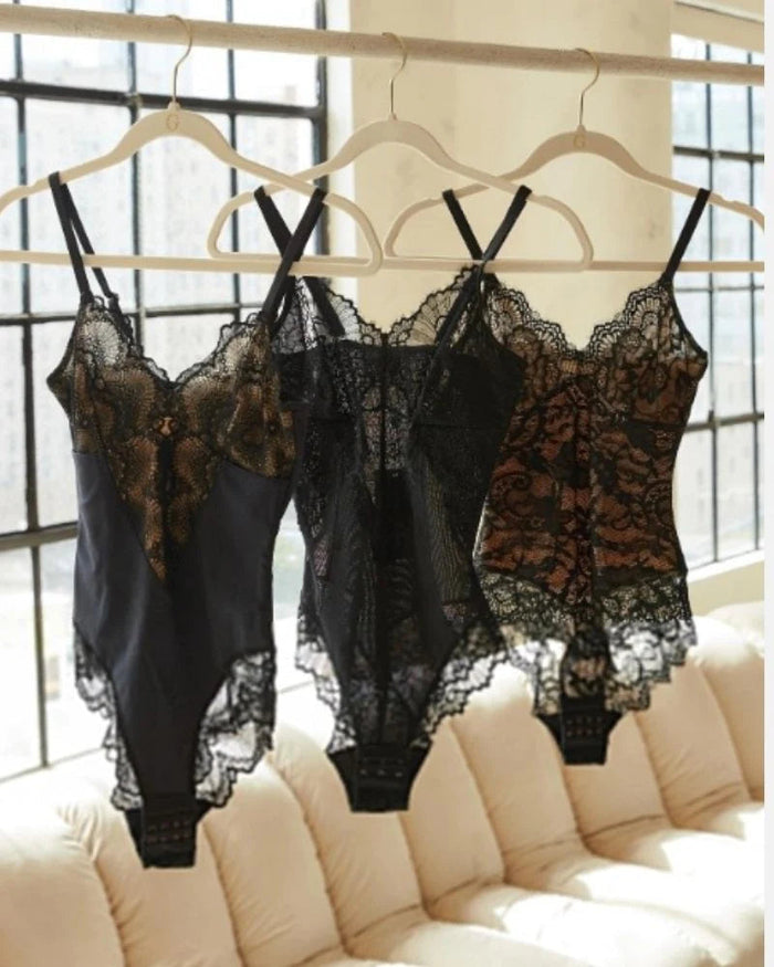 Sculpting One Piece Lace Shapewear Bodysuits  - By Qivii