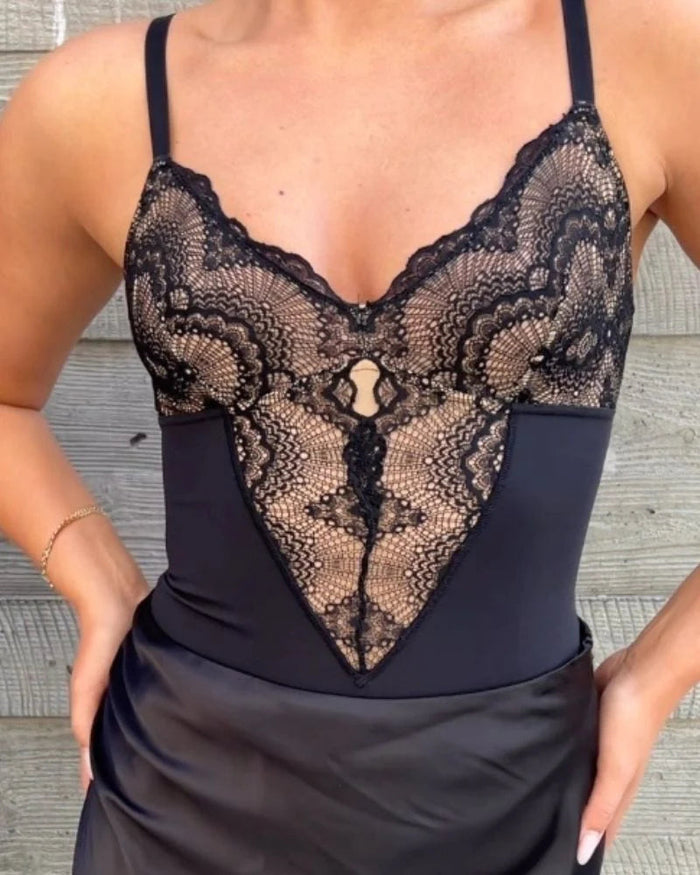 Sculpting One Piece Lace Shapewear Bodysuits  - By Qivii