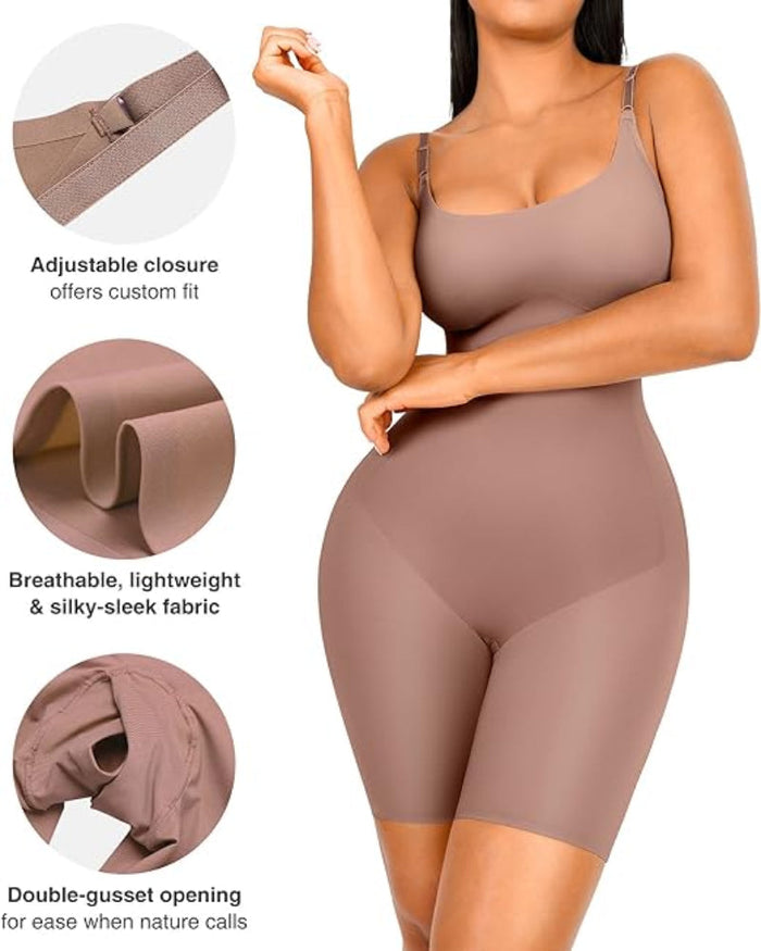 Seamless Breathable Butt Lifter Shapewear Bodysuit  - By Qivii