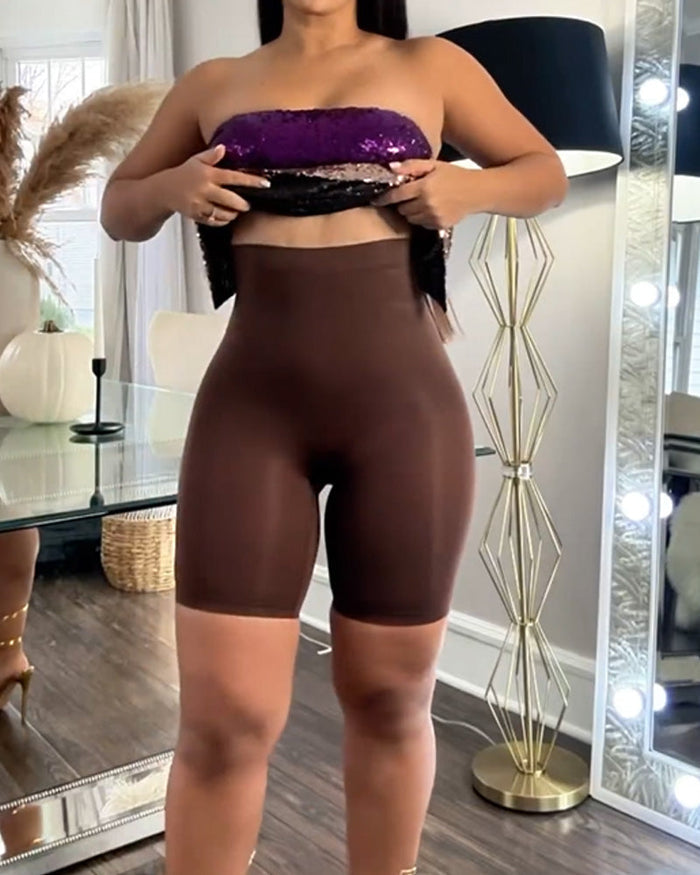Seamless Core Control High Rise Stretch Thigh Sculpting Shapewear Shorts  - By Qivii