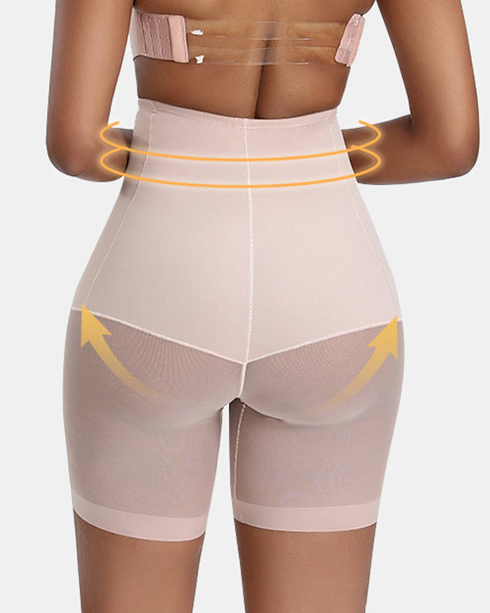 Seamless Mesh Breathable Shapewear Shorts Tummy Control Hip-Lift Corset Shaping Pants  - By Qivii