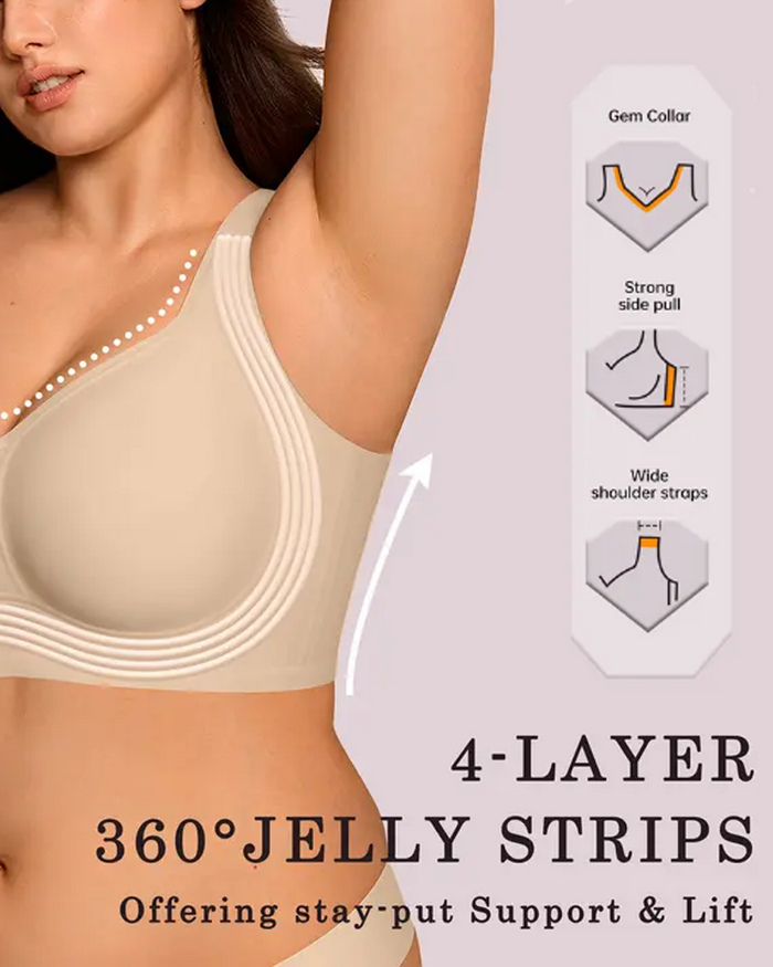 Seamless Wire-Free Full Coverage Push-Up Bra  - By Qivii