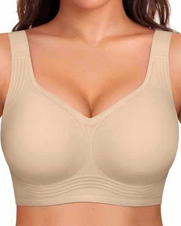 Seamless Wire-Free Full Coverage Push-Up Bra  - By Qivii