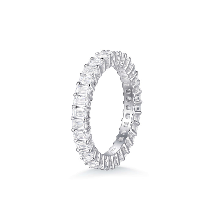 Selene Emerald Diamond Wedding Band