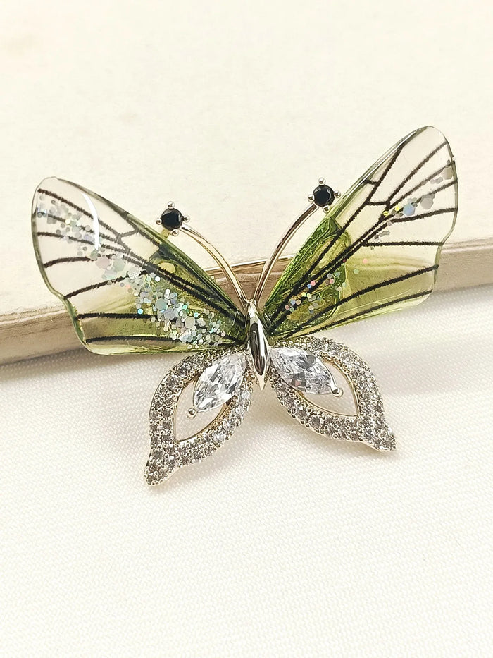 Shivanya Green Butterfly Brooch