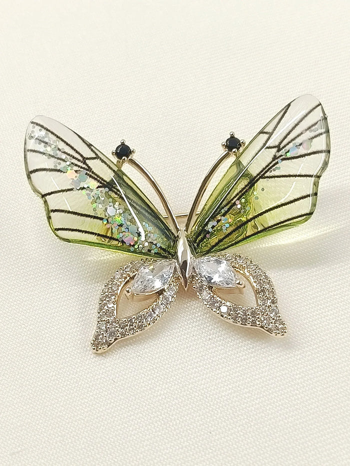 Shivanya Green Butterfly Brooch