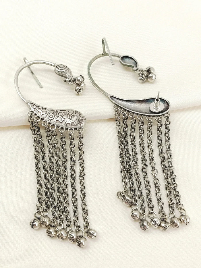 Shubhangi Plain Oxidized Earring