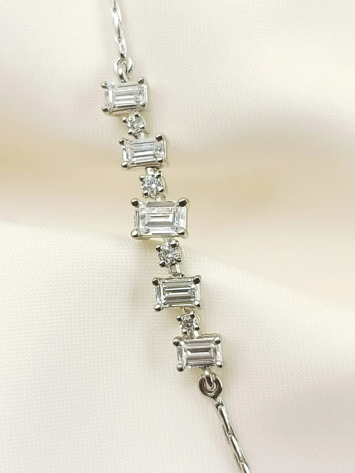 Sidhira White 92.5 Silver American Diamond Bracelet