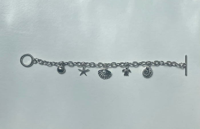silver beach bracelet and necklace set 💐