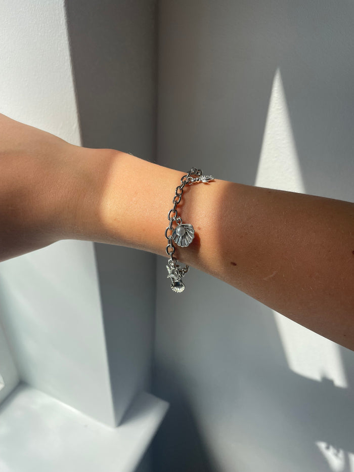 silver beach bracelet and necklace set 💐