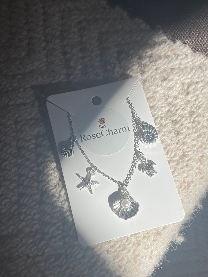 silver summer charm necklace☀️