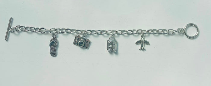 silver travel bracelet and necklace set✈️💞