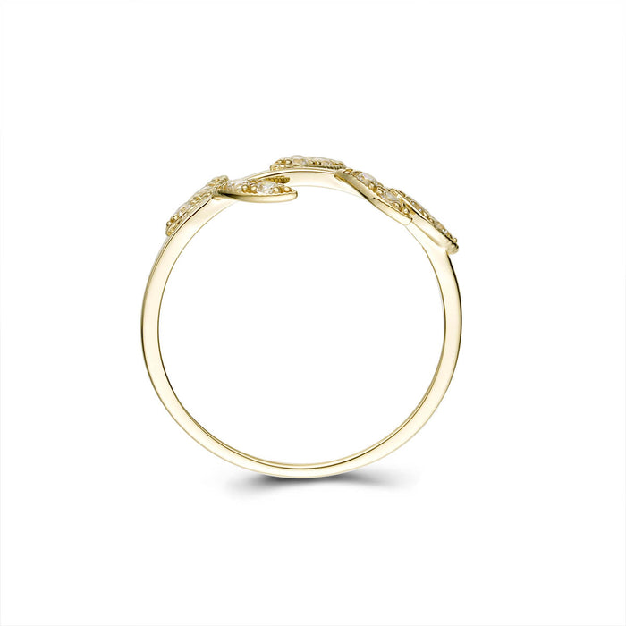 Simple womens tree branch ring 5 leaf pedal design-ring-lirysjewelry