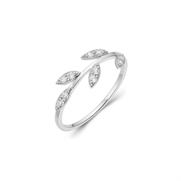 Simple womens tree branch ring 5 leaf pedal design-ring-lirysjewelry