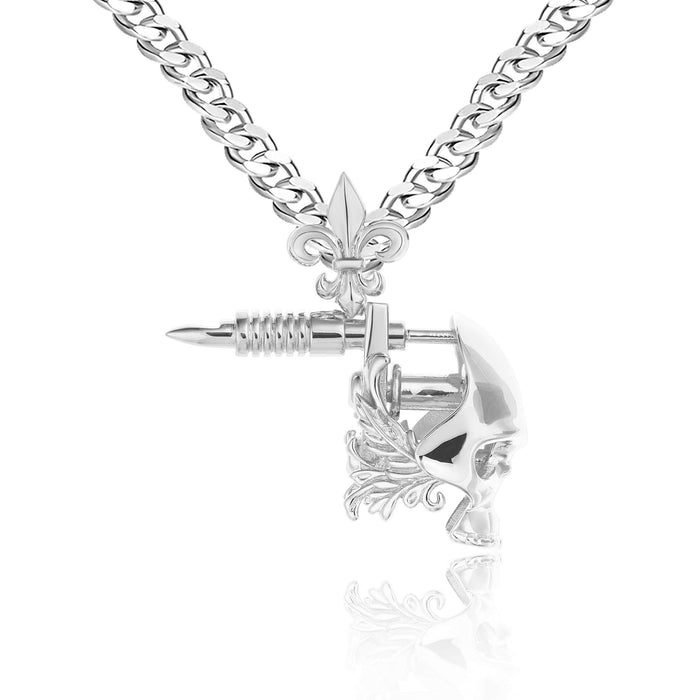 Skull Tattoo Gun Pendant
