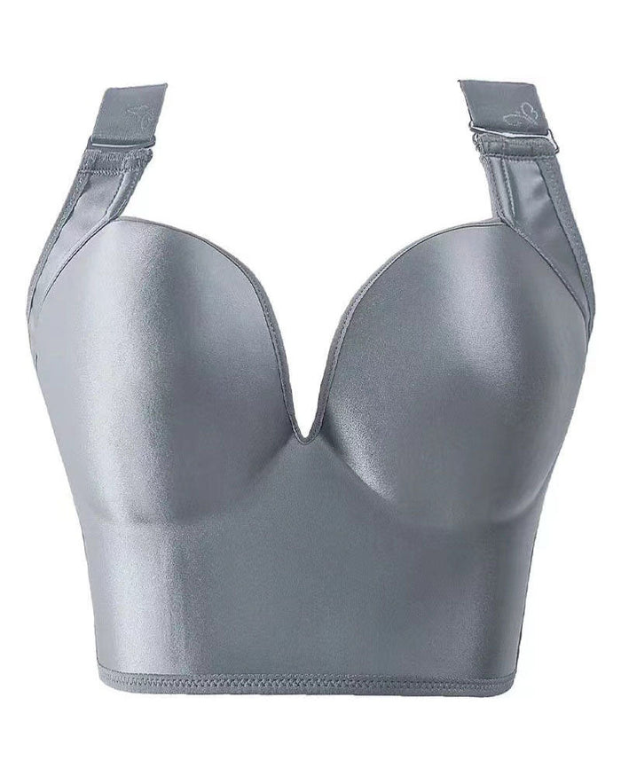 Smooth Seamless Sculpting Uplift Deep Cup  Full Coverage Wireless Shape Bra  - By Qivii