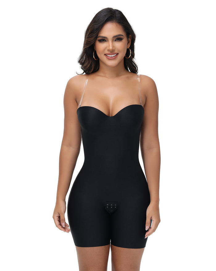 Soft Cup Bodysuit Tummy Control Built in Shapewear with Adjustable Strap - By Qivii