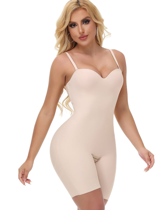 Soft Cup Bodysuit Tummy Control Built in Shapewear with Adjustable Strap - By Qivii