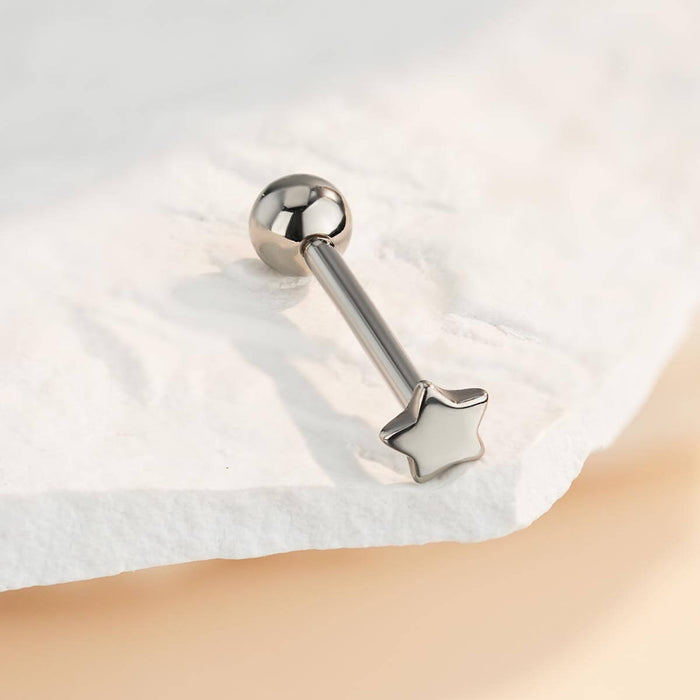 titanium star tongue ring