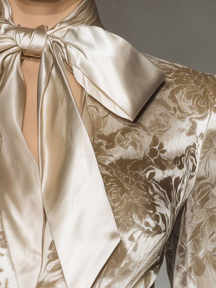 Stylish And Elegant Champagne-colored Velvet Printed Shirt  - By Qivii