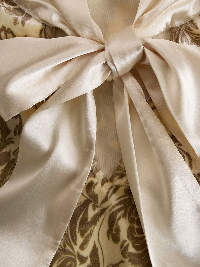 Stylish And Elegant Champagne-colored Velvet Printed Shirt  - By Qivii