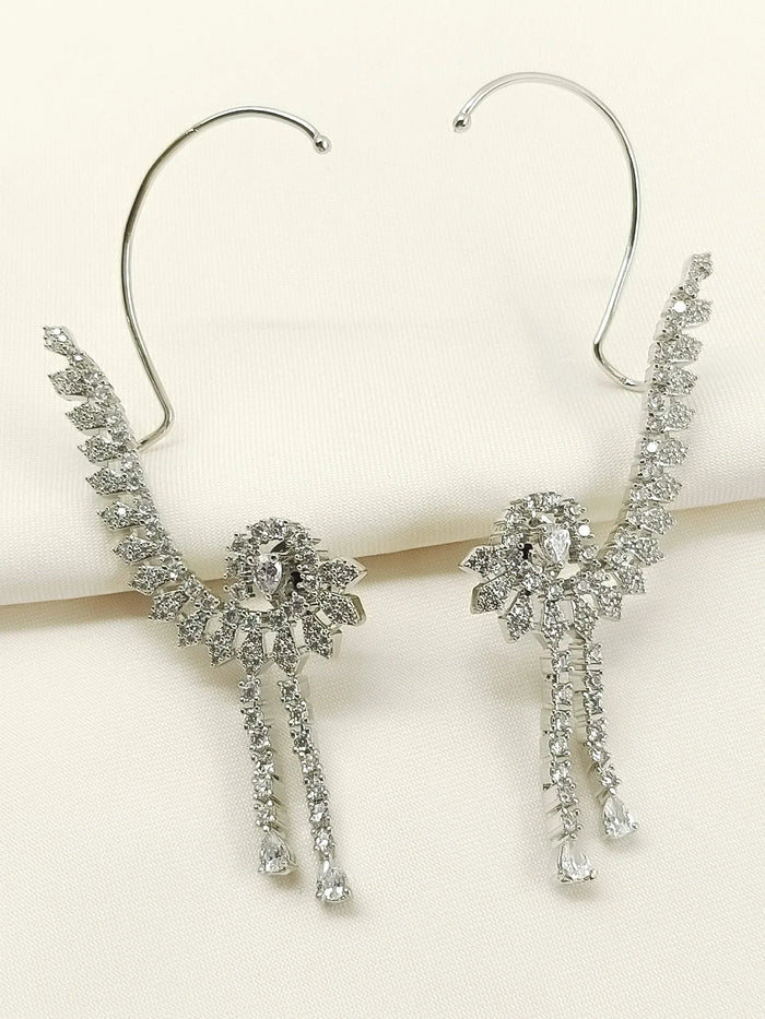 Suhasini White American Diamond Earrings