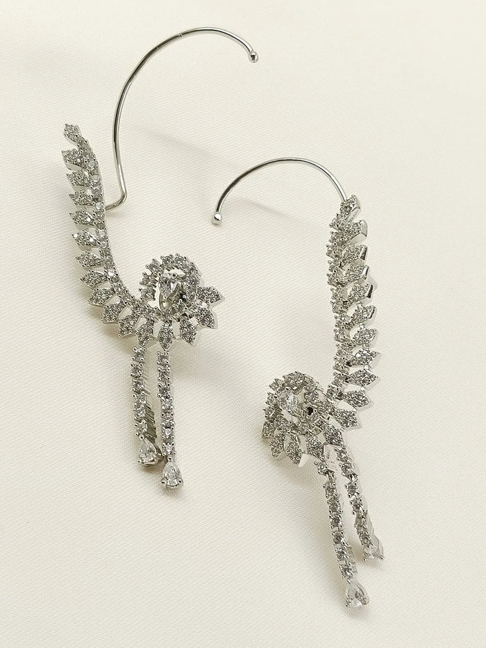 Suhasini White American Diamond Earrings