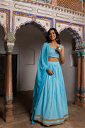 Tanager Turquoise Blue Embroidered Lehenga Set