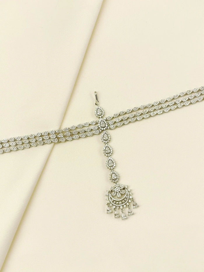Tanushikha White American Diamond Sheeshphool